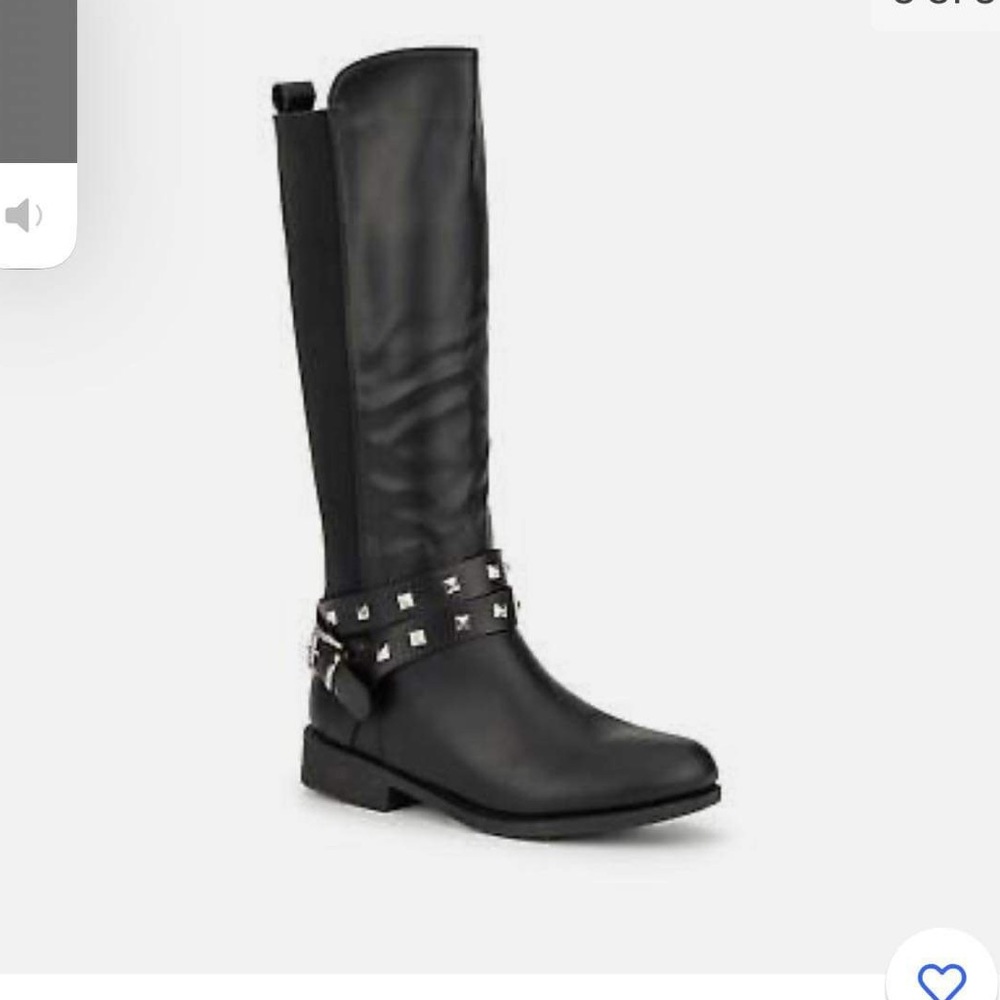 Olivia Miller Woman’s Fall Black Studded High Shaft Boots Heel size 8.5